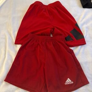 Adidas Kids Red and Black Shorts